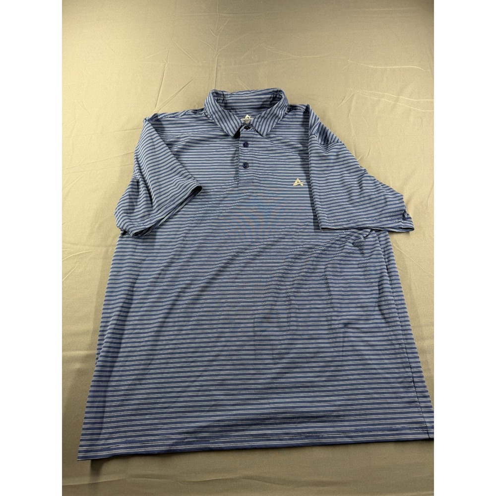 Arctic Cool Polo Mens XL Blue Striped Performance Golf Cooling Stretch Shirt